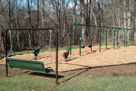 Commercial Outdoor Bench Swings - Plastisol Coated Metal