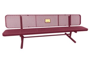 8' Free Standing Supreme Memorial Park Bench with Backrest | Expanded Metal