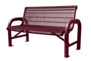 6' Free Standing Grand Contour Memorial Park Bench with Backrest | Welded Steel Rod