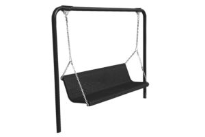 6' Commercial Contour Swing | Direct Bury | Plastisol Coated Metal - Black, Expanded Metal