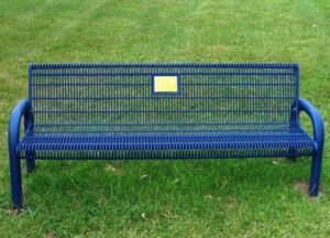 4' Free Standing Grand Contour Memorial Park Bench with Backrest | Welded Steel Rod