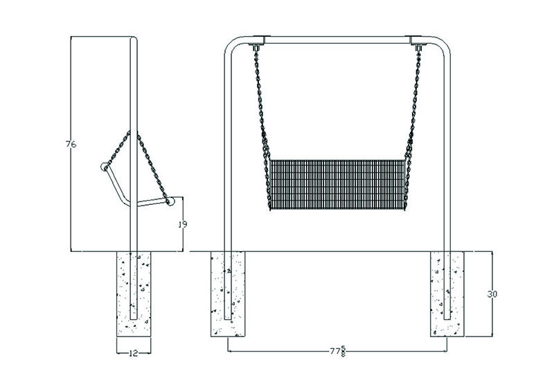 Commercial Quality Bench Swing 20 Year Warranty 4' Seat