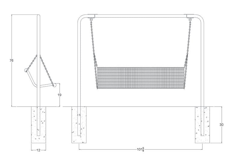 Commercial Grade Bench Swing | 20 Year Warranty | 6' Seat