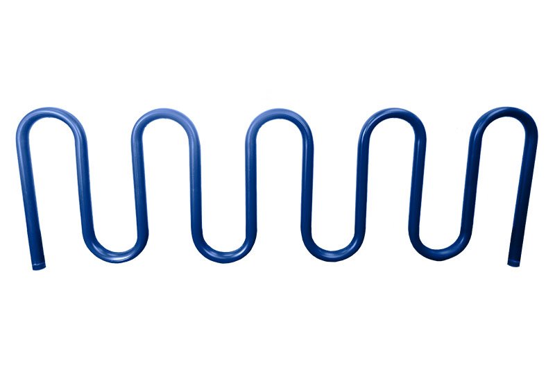 Sandbaggy Wave Bike Rack - 5 Bike Capacity Galvanized Steel Rack, Surface Mounted For Outdoor Commercial Use