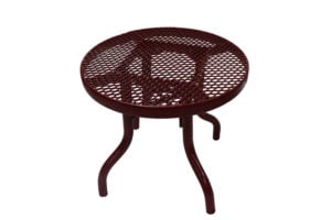 patio table with expanded metal tabletop