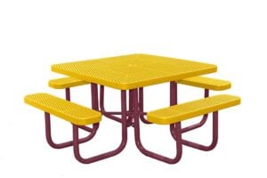 4' Square Free Standing Picnic Table | Expanded Metal