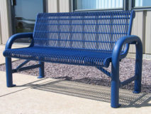 contoured bench with plastisol coated welded rod seat