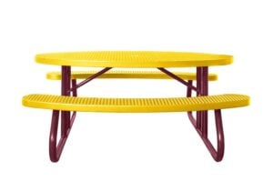 6' Oval Free Standing Picnic Table | Expanded Metal