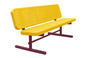 4' Free Standing Supreme Custom Park Bench with Backrest | Perforated Steel