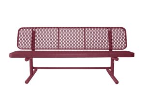 6' Free Standing Supreme Park Bench with Backrest | Expanded Metal