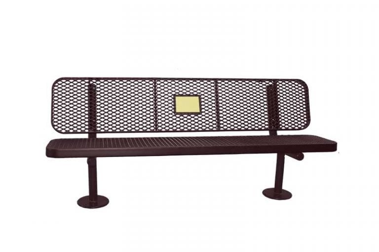 6ft Memorial Bench with Plaque Surface Mount Commercial Quality