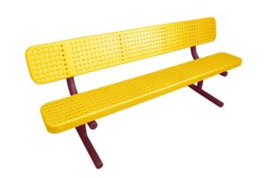 4' Free Standing Champion Custom Park Bench with Backrest | Perforated Steel