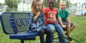 6' Free Standing Buddy Bench with Backrest | Expanded Metal