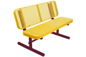 4' Free Standing Supreme Memorial Park Bench with Backrest | Expanded Metal