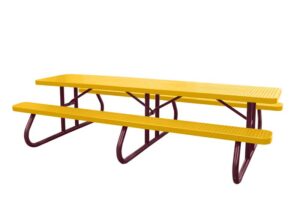 10' Free Standing Picnic Table | Perforated Steel