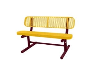 4' Free Standing Champion Park Bench with Backrest | Expanded Metal