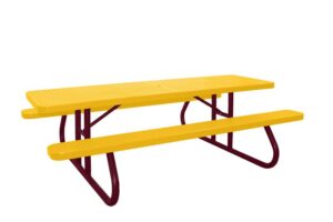 8' Free Standing Picnic Table | Perforated Steel