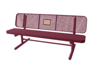 6' Free Standing Supreme Memorial Park Bench with Backrest | Expanded Metal