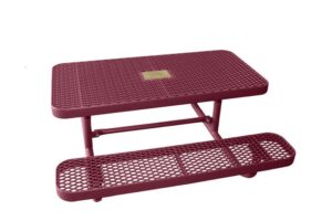 8' Kids Free Standing Memorial Picnic Table | Perforated Steel