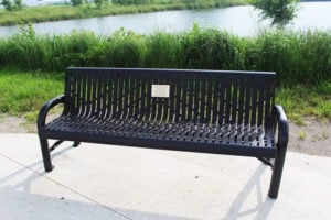 contoured memorial bench