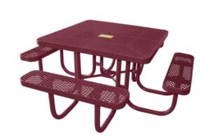 4' Square Free Standing Memorial Picnic Table | Expanded Metal