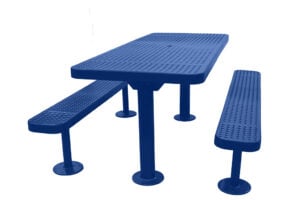 6' Picnic Table | Surface Mount Multi Pedestal | Perforated Metal Design