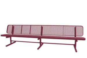 10' Free Standing Supreme Park Bench with Backrest | Expanded Metal