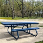 8 foot accessible picnic table with wheelchair space on each end