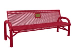 6' Free Standing Grand Contour Memorial Park Bench | Expanded Metal