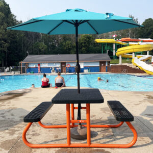 portable 4' picnic table with umbrella