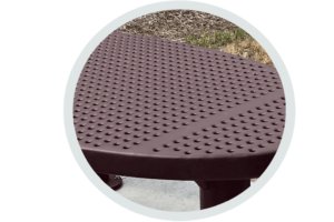 oval-shaped picnic table