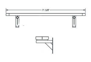 6 foot wall mounted bench drawing