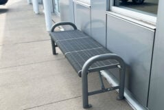 Welded Rod Contour Bench in gray
