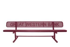 8' Free Standing Champion Custom Park Bench with Backrest | Expanded Metal