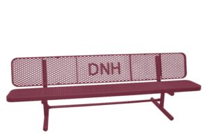 8' Free Standing Supreme Custom Park Bench with Backrest | Expanded Metal