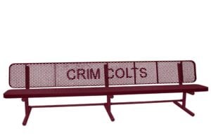 10' Free Standing Supreme Custom Park Bench with Backrest | Expanded Metal