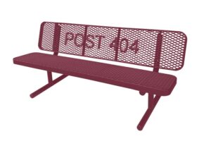 6' Free Standing Supreme Custom Park Bench with Backrest | Expanded Metal