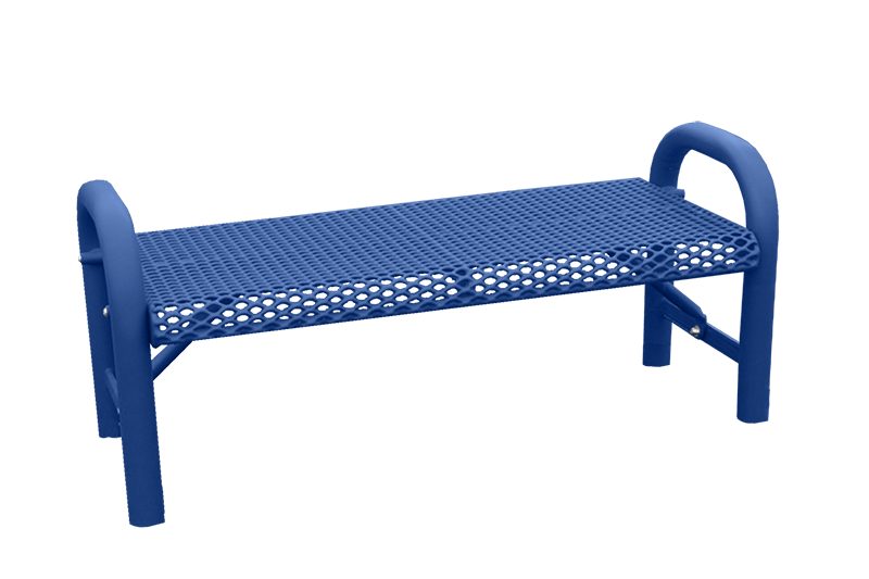 4' Free Standing Grand Contour Park Bench | Expanded Metal