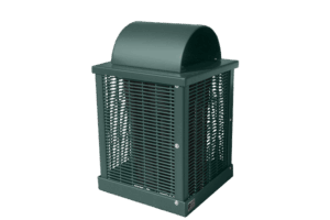 32 Gallon Square Trash Receptacle with Arch Lid