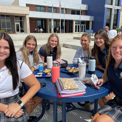 school lunch picnic table