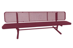 8' Free Standing Supreme Park Bench with Backrest | Expanded Metal