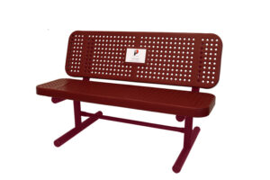 4' Free Standing Supreme Memorial Park Bench with Backrest | Perforated Steel