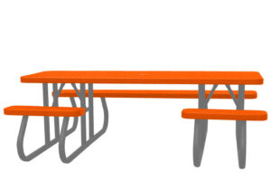 8' ADA Side-Entry Free Standing Picnic Table | Expanded Metal