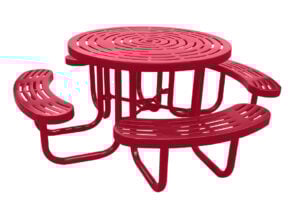 4' Round Picnic Table | Free Standing | Laser Cut Design