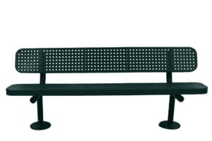 6' Memorial Bench | Surface Mount | Perforated Steel Design | 10" Seat Depth