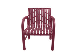 Patio Chair - Burgundy, Laser Cut Steel
