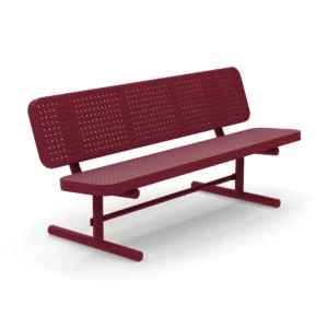 6' Free Standing Supreme Park Bench with Backrest | Perforated Steel