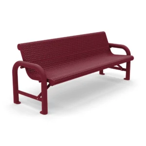 6' Free Standing Grand Contour Park Bench with Backrest | Expanded Metal