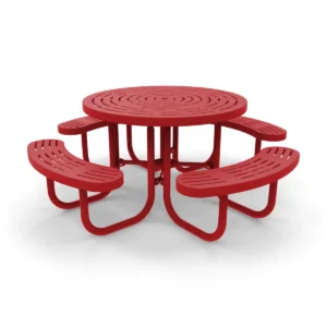 4' Round Free Standing Picnic Table | Laser Cut Steel