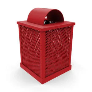 55 Gallon Square Trash Receptacle with Arch Lid